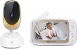 Motorola | Wi-Fi Video Baby Monitor with Mood Light | VM85 CONNECT 5.0" | 5" TFT color display with 480 x 272 resolution; Lullabies; Two-way talk; Room temperature monitoring; Infrared night vision; LED sound level indicator; Wi-Fi connectivity for o ...