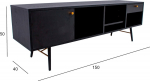 TV table LUXEMBOURG 150x40xH50cm, black