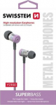 Swissten SuperBass Earbuds Metal YS900 Stereo Headset With Microphone 3.5mm / 1.2m Purple