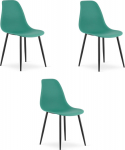 Leobert Scandinavian green chair WAT 3 szt. black legs for kitchen office
