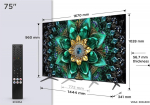 TCL-Digital TV Set|TCL|75 "|4K Ultra HD|3840 x 2160 pixels|Flat|16:9|QD-Mini LED|75Q6C