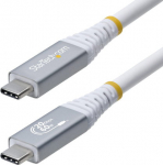 StarTech.com - USB-kabel - USB-C (hane) till USB-C (hane) - USB4 / Thunderbolt 3 / Thunderbolt 4 / DisplayPort 1.4 - 3.01 m - 4K120Hz support, robust, flexibel - vit
