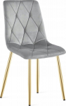 Leobert Krzesło LIBRA - light gray velvet / golden legs x 1
