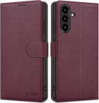 Kaitse&uuml;mbris kaanega Wallet, Samsung Galaxy A37 5G / A36 5G, tumepunane, Tech-Protect