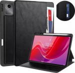 Pouch tablet 4kom.pl Leather case with card pockets/ documents for Lenovo Tab M11 TB330FU, czarne