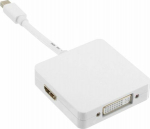 Adapter AV InLine DisplayPort Mini - DisplayPort - HDMI - DVI white (17195I)