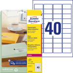 Adhesive label from transparent polyester film AVERY Zweckform 45.7x25.4mm 25 sheets (L4770-25)