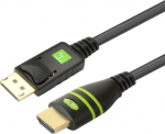 Techly 5m DisplayPort/HDMI, 5 m, DisplayPort, HDMI, Male, Male, Nickel
