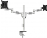 Multibrackets M VESA Deskmount Officeline Dual - Mounting kit - for 2 LCD-monitors - steel - vit - screen size: 15"-30" - disk mountable