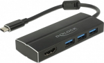 DELOCK Adapter USB3.1 Gen1/C > 3x USB3.0/A + HDMI 4K 30Hz