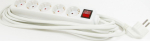 ELEXI Extension cord 5.0m 5 sockets+switch white 1.5mm