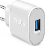 SBS Reiselader 10W USB-A 2.1A wei&szlig;