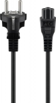 Wentronic Power Cord - C5 socket, 1.0m, black, both ends straight