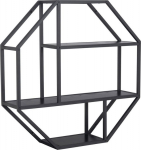 Wall shelf SEAFORD 77x22xH77cm, black