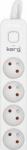 Kerg Extension cord KERG z wyłącznikiem-4 gniazda-biało-szary-5m-16A-H05VV-F-3x1.5mm2