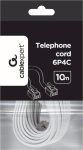 Gembird TC6P4C-10M Telephone Cord 6P4C 10m