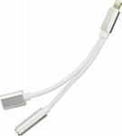 Adapter USB Partner Tele.com Lightning - Jack 3.5mm + Lightning Silver (5901737400680)