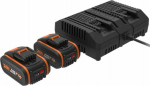 Worx Battery pack 4.0 Ah 2x + loader WA3611