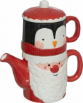 Atmosphera Kettle and mug with a Christmas motif, 21 cm