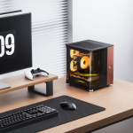 Jonsbo TK-0 PC Geh&auml;use, Mini Tower, Mini-ITX, Tempered Glass, Holz - schwarz