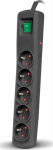 Listwa zasilająca Montis MT030 przeciwprzepięciowa 5 sockets 1.5 m czarna (MT030-1.5)