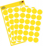 Sticker label AVERY Zweckform Q18mm yellow 96pcs (3007)