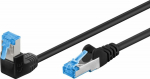 Wentronic Goobay Patchcord S/FTP Kat. 6A Simple / Angular 90 Czarny 0.25m