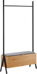 Clothes rack AALBORG with bench 97x32xH180cm, oak