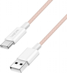 LogiLink USB-A - USB-C 1.0m w pink nylon braid - kabel LogiLink USB 2.0 - USB-C 1.0m M/M nylon braid, pink