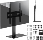 Maclean universal TV stand, for RTV cabinet, stand, max. 40kg, max. VESA 400x400, height and angle adjustment, for 32-65" TV, MC-1240