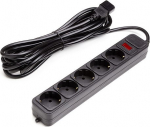 EXD UPS-Rated Extension Cord 5m, 5 sockets, with switch, black