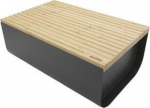 Chlebak Alessi BG03DG Mattina Bread Bin, Steel, Bamboo, Dark Gray