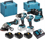 Makita power tool set MAKITA SET COMBO 18V DLX4196JX1 (DDF489, DGA504, DTD173, DHR243) 3x5.0Ah 2xMP