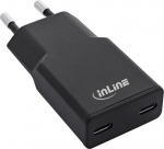 Loader Conceptronic InLine&reg; USB-C ładowarka, 30W, GaN, Dual USB-C, PD/PPS, Black Cookie/czarny