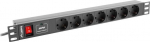 Lanberg PDU rack PDU 19" 1U 16A 7x Schuko 2m czarna - Safety strip Lanberg Rack PDU 7 Schuko sockets 2.0m 1U 16A czarna