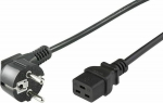 MicroConnect Power Cord CEE 7/7 - C19 3m, Angled Schuko - C19