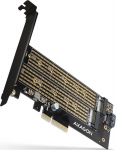 AXAGON PCEM2-D PCI-E 3.0 4x - DUAL M.2 SSD (NVMe + SATA), dual voltage, up to 110mm SSD
