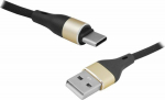 Kabel USB LTC USB-A - USB-C 2 m Black and gold (LX8572B 2M)