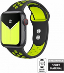 Crong Crong Duo Sport Band - Pasek Apple Watch 38/40 mm (czarny/limonkowy)