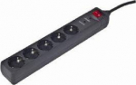 Gembird SPG5-C-15 Surge protector 5-stik 16A Sort