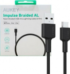 AUKEY CB-CD30 kabel USB-C - USB-A 0.9m 60W PD 3A 20V nylon braid black