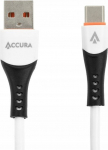 Kabel USB Accura Accura USB-A - USB-C 1.0m rubber 5V/2A white