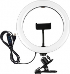 Puluz LED Ring Lamp 26cm, with Phone Holder and Mounting Clamp, USB