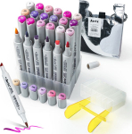 Double-sided Marker Pens ARRTX Oros, 24 Colours, purple tone shade