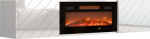 Cama MEBLE RTV LUXE cabinet 182.6x34.5x37.5 white/gloss white + black fireplace