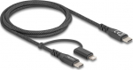DELOCK USB2 in 1Kabel USB Type-C zu Type-C/Lightning 1m MFI