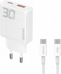 Dudao charger Mains charger GaN Dudao A30EUT 30W USB-A / USB-C + kabel USB-C - USB-C - White