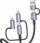 Kabel USB Usams USB-A - USB-C + microUSB + Lightning 1.2 m Wielokolorowy
