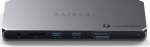 Satechi Thunderbolt 4 | 3.5mm audio | czytnik kart | 2x USB-A 3.2 | 2x HDMI 2.0 DisplayLink | 1x Ethernet | 3x TB4 downstream | DC/21V - AC 180W | 96W TB4 passthrough