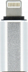 Adapter USB OEM Adapter Typ C (żeński) do Lightning (male) srebrny